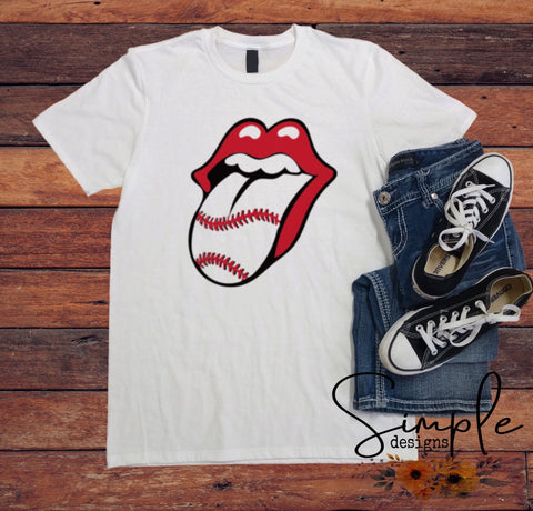 baseball tongue shirt