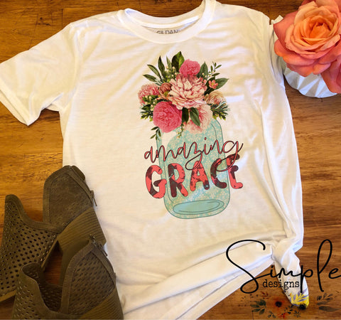 Download Mason Jar Amazing Grace Sublimation Heat Transfer Sheet Simple Designs And More Transfers