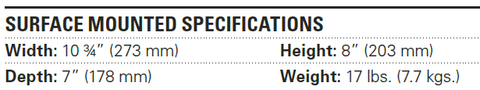 Surface Mounted SPECIFICATIONS