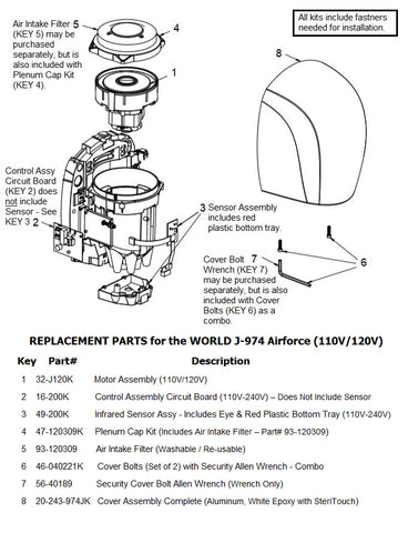 World Dryer Cast Aluminum White