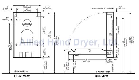 Koala Kare KB101-00 - Surface Vertical Cream Baby Changing Station Exploded View