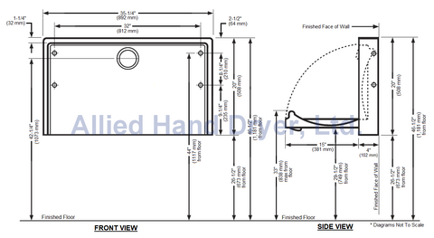 Koala KB110-SSRE Horizontal Stainless Steel Clad Changing Station Exploded View