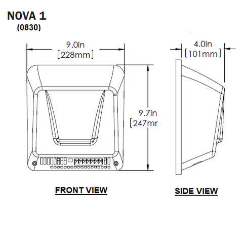 1 Universal Voltage (0830) Hand Dryer Exploded View