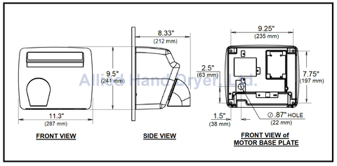 XA5-974 Model XA Series Hand Dryer Exploded View