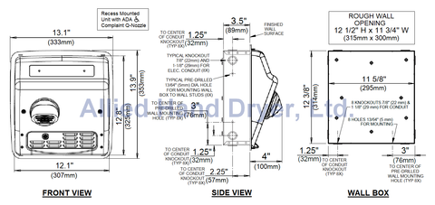 XRM54-Q974 AirMax Series Hand Dryer Exploded View