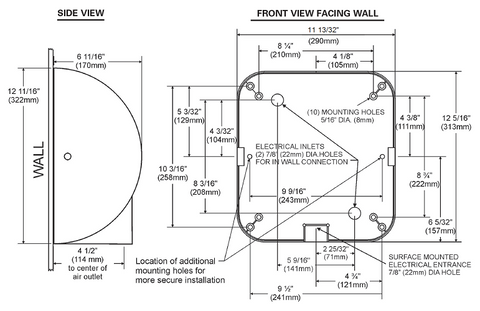 Xlerator Hand Dryer Diagram