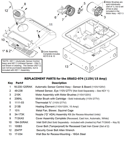 Replace part for the world XA57-974(277V)