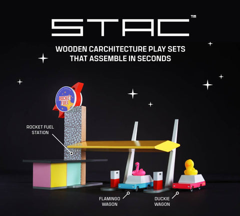 Candylab "STAC" blocks: Modern Vintage Carchitecture building sets from Wood Wood Toys Canada