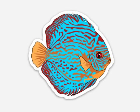 Best Buy Fish Stickers Online - 3 Pack Discus Fish Stickers – AQUAPROS