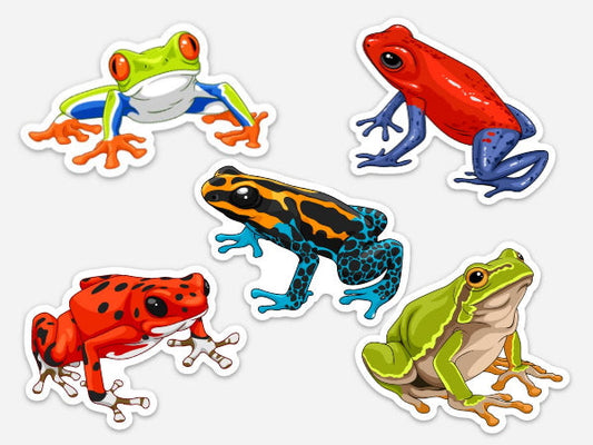 5 Pack Frog Stickers - High Quality Tree Frog Stickers – AQUAPROS