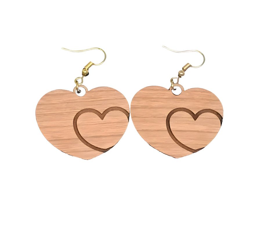Pointed Drop Double Hearts Cutout Blank Wood Earrings. DIY jewelry. Un –  Wicked Gold