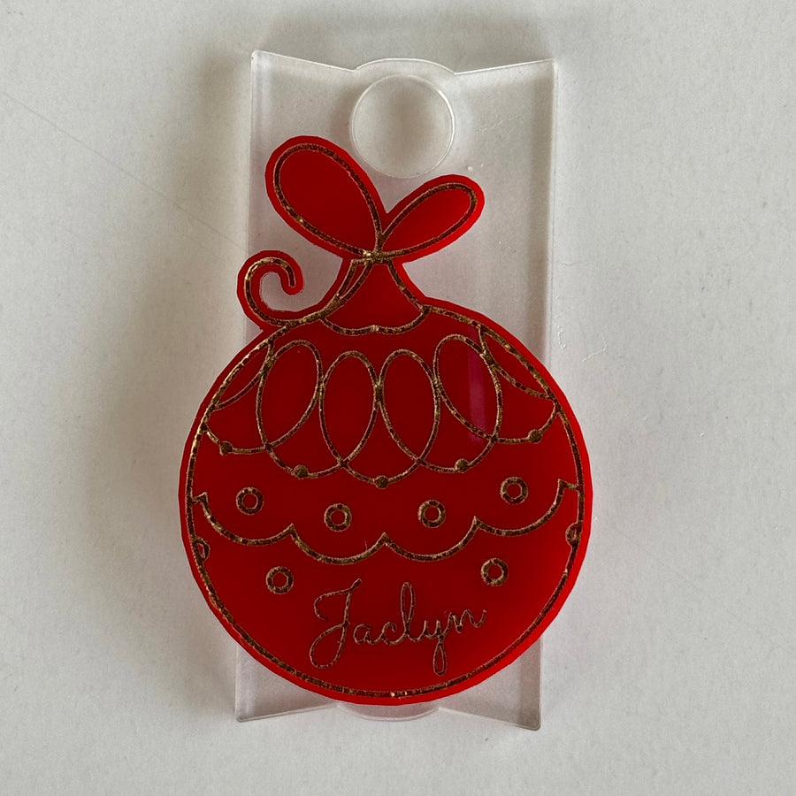 Personalizable Christmas Ornament Topper compatible with 40 oz
