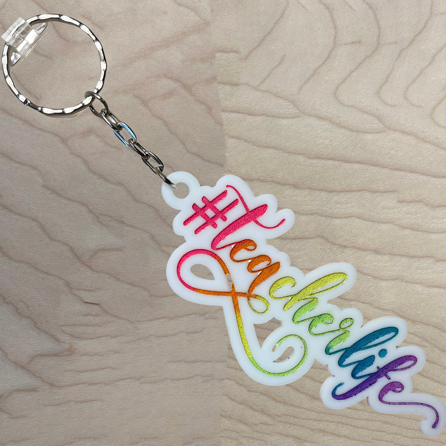 Teacher Keychain Sublimation Graphic by WatercolorColorDream