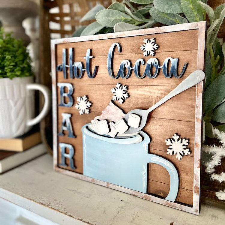 Winter Hot Cocoa Station on Serving Tray with Toppings and Free Printables  - Small Gestures Matter