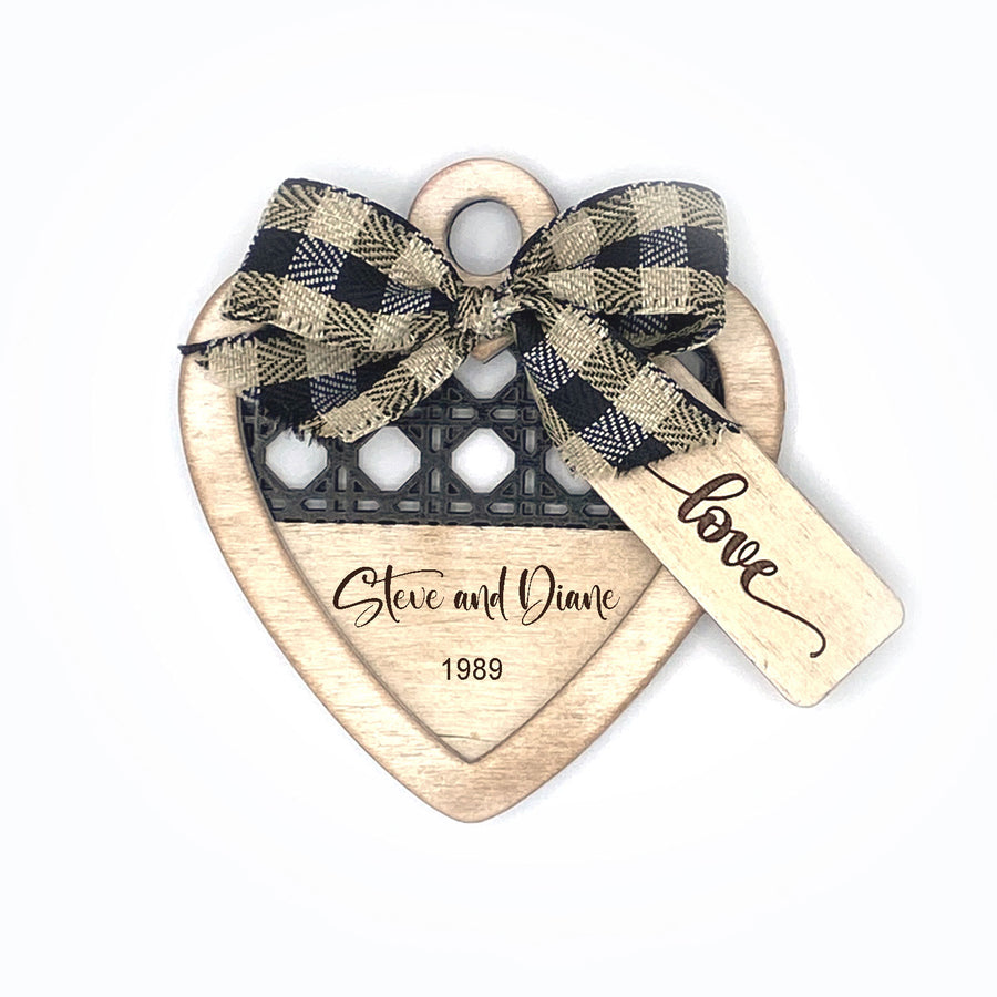 Engraved Wooden Heart Wedding Gift Tags