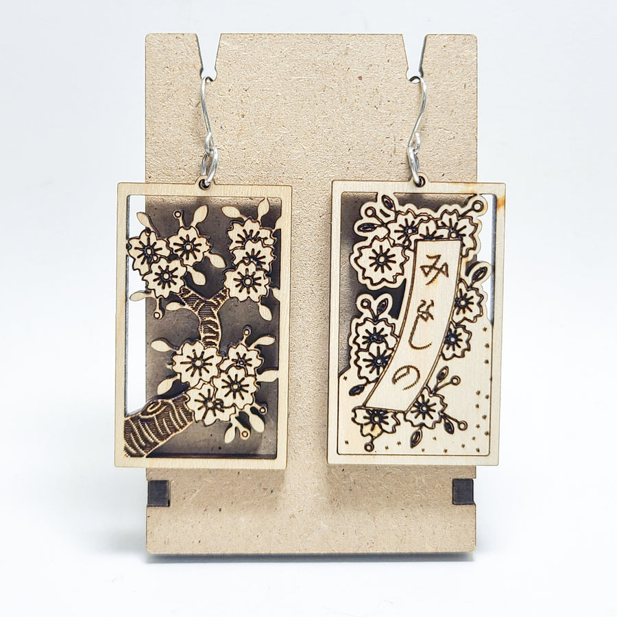 Hanafuda-Syle Earrings September 1 – Glowforge Shop