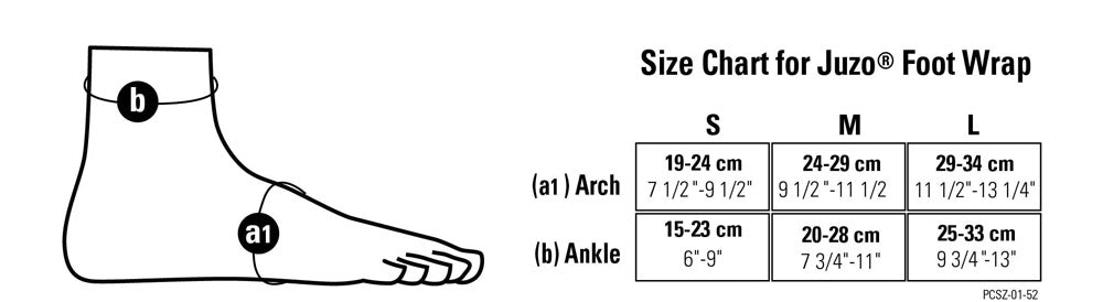 Juzo Compression Wrap Size Chart