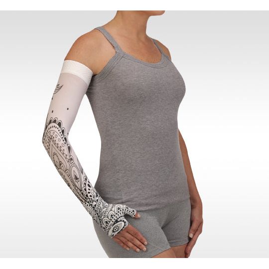 medi Mondi Esprit 30-40 mmHg Lymphedema Armsleeve w/Silicone Band I,  Caramel Standard 