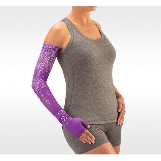 medi Mondi Esprit 30-40 mmHg Lymphedema Armsleeve w/Silicone Band I,  Caramel Standard 