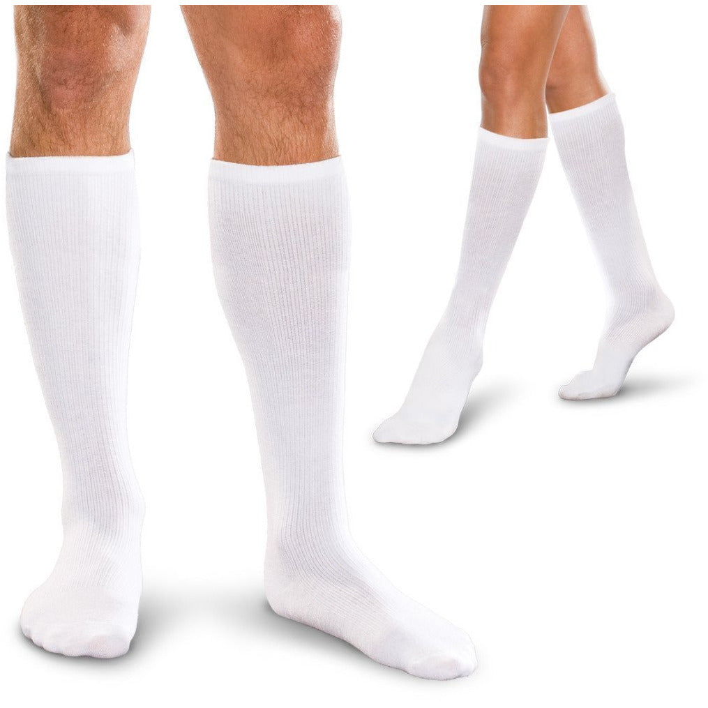 Medias de compresión de 30-40 mmHg para hombres y mujeres, longitud hasta  la rodilla, punta abierta, color negro, talla S (6 pares)