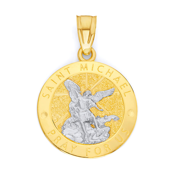 solid gold st michael pendant