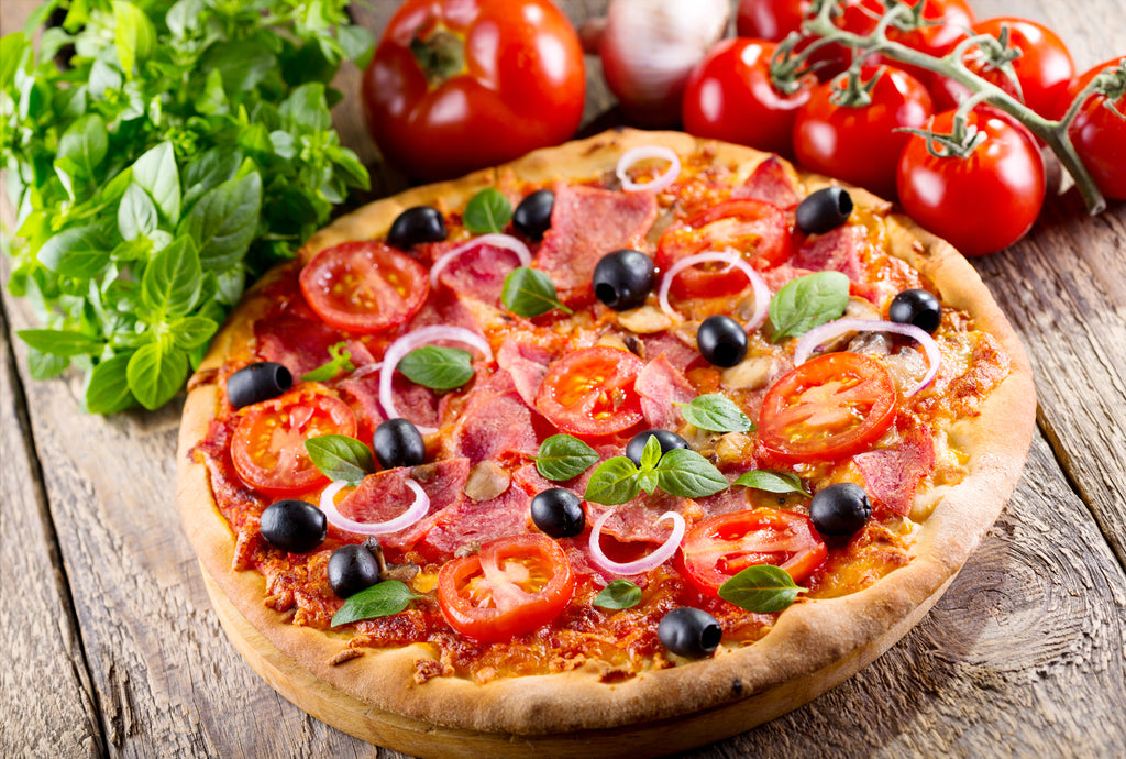 pizza with olives