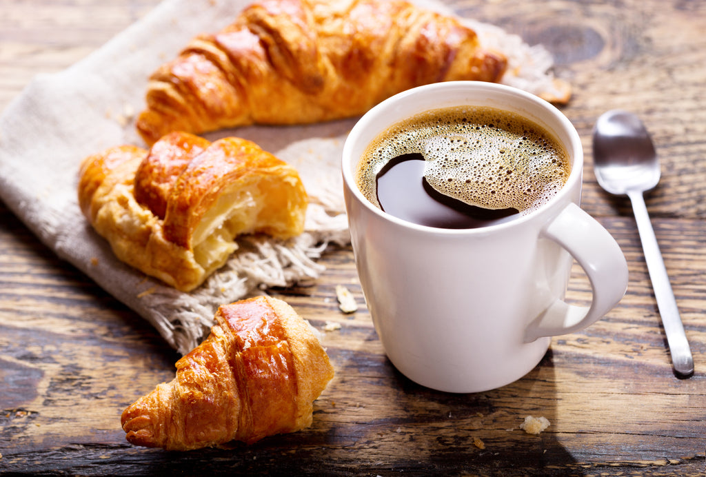 Croissants with a cup of coffee