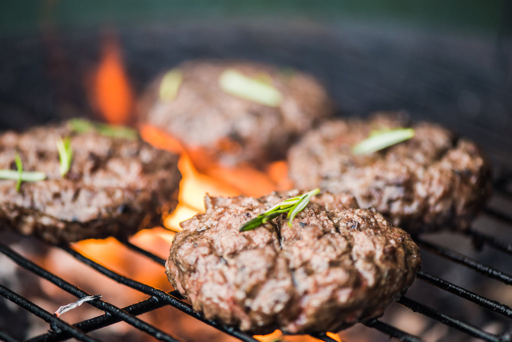 hamburgers on the grill