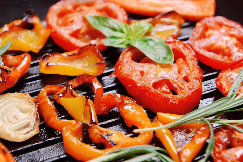 tomatoes in a grill pan