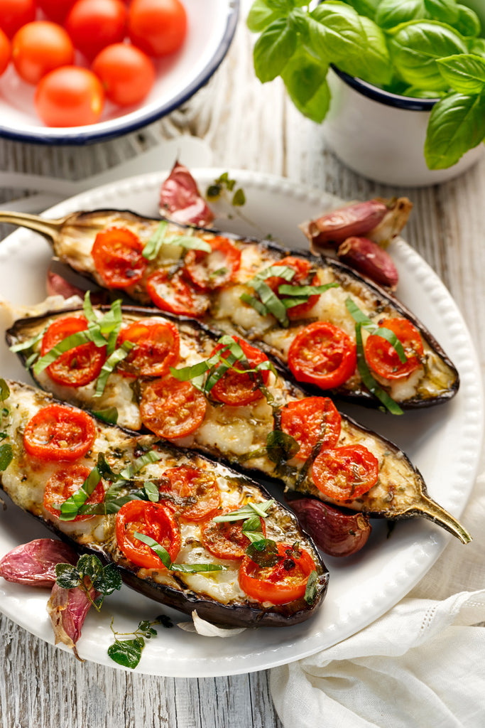 tomatoes with eggplant