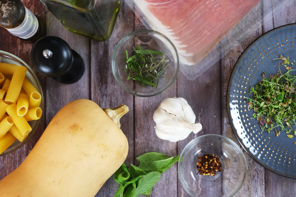 ingredients for butternut squash pasta