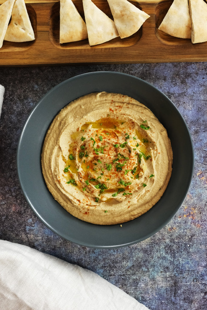 Hummus served with bread