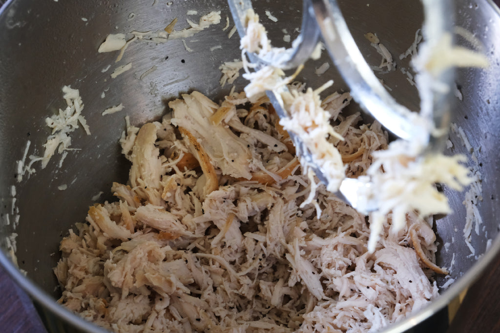 shredded chicken in a bowl