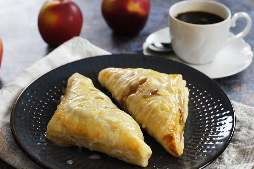 Apple turnovers served with coffee