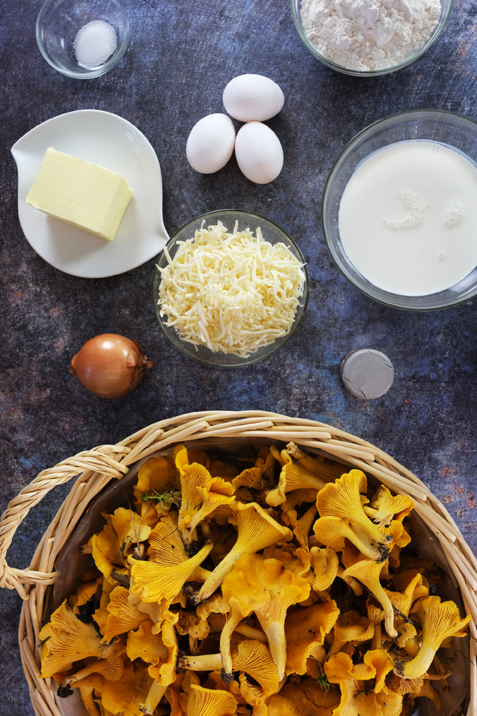 ingredients for chantarelle mushroom pie