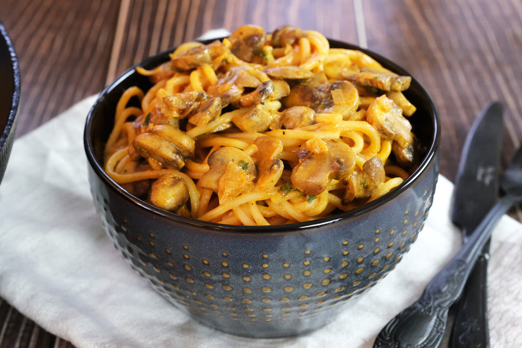 creamy brandy mushroom pasta recipe