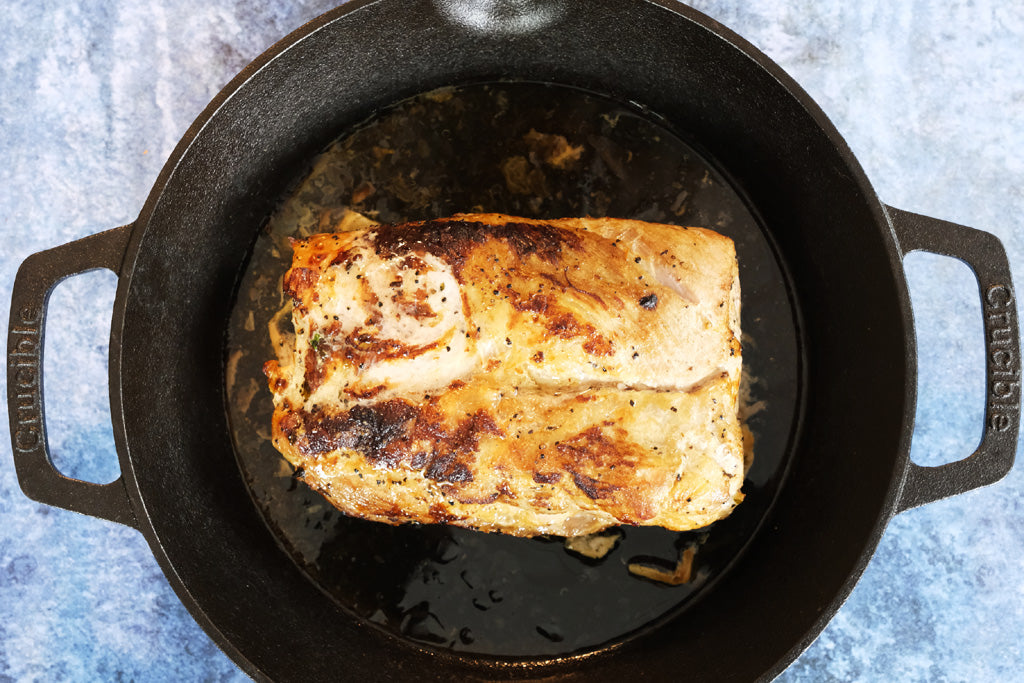 Pork Sirloin roasted in a 10.25 inch cast iron skillet