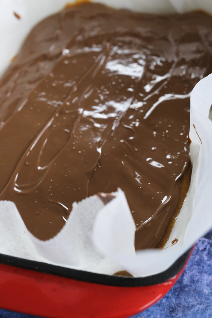 melted chocolate used on home baked goods