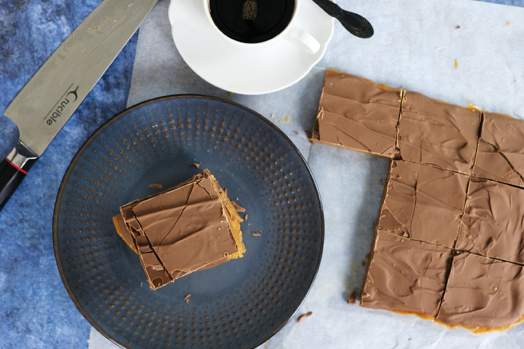 snickers cookies served with coffee