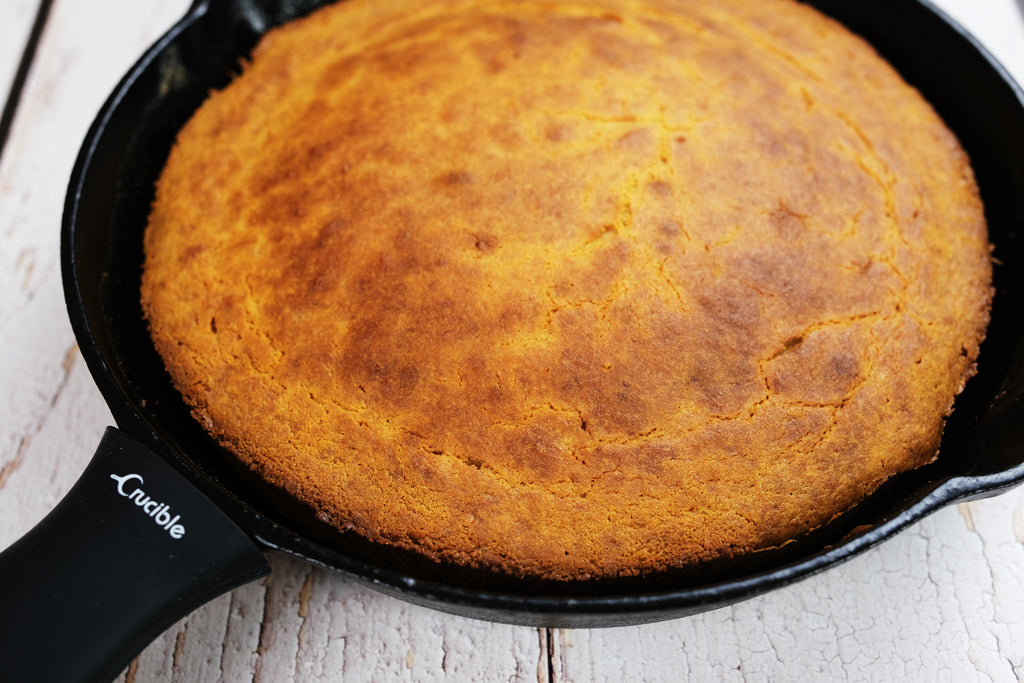 corn bread in a cast iron skillet