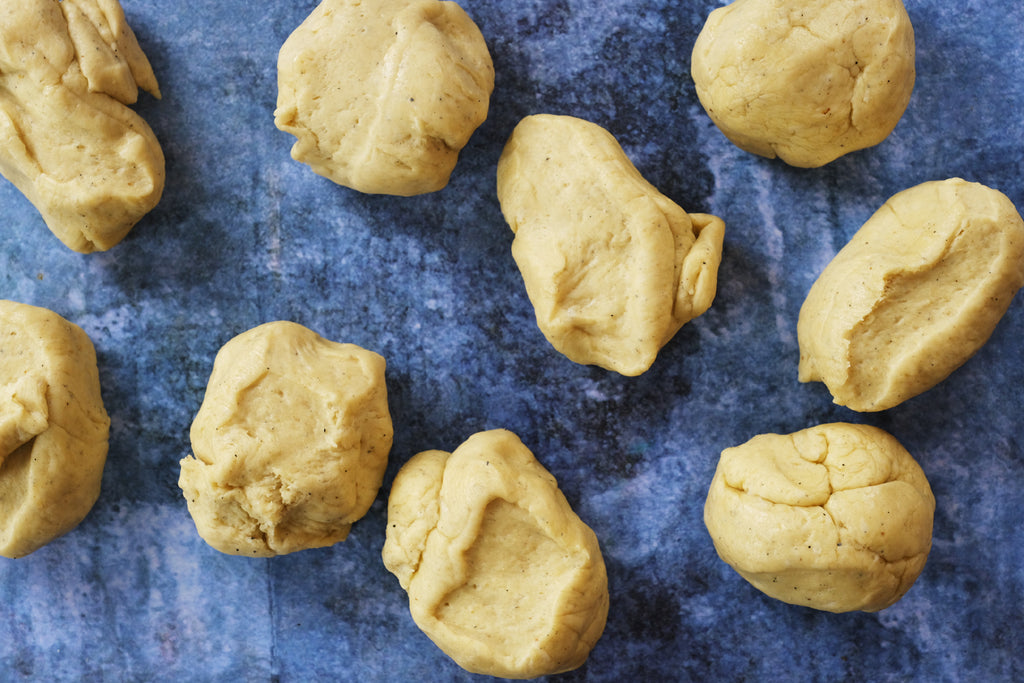 pieces of dough for semlor