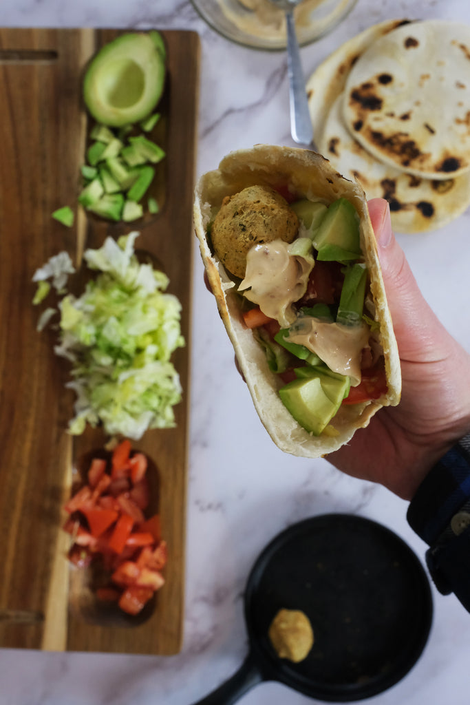 pita bread with falafel