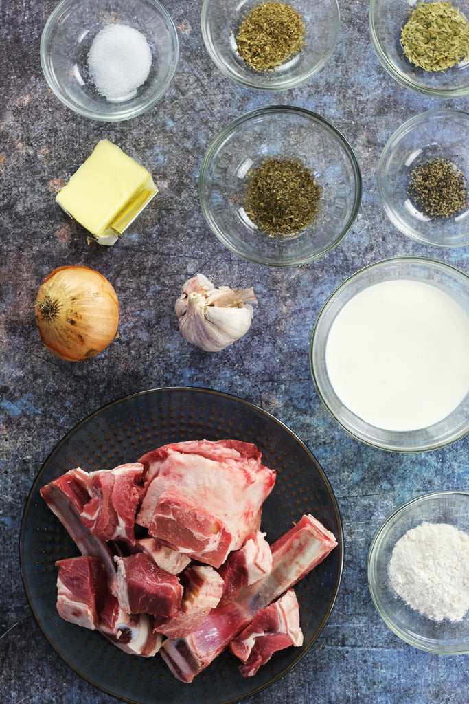ingredients for Creamy Lamb and Herb Stew recipe