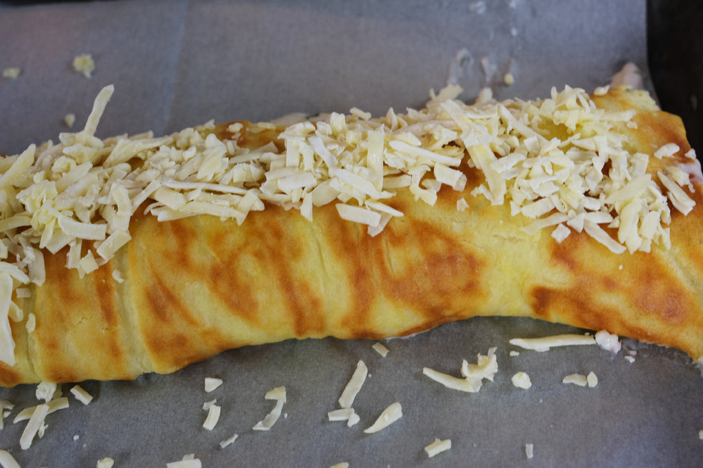 pancake roll with grated cheese