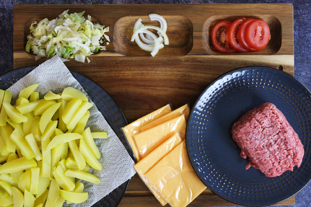 ingredients for smashed burger recipe