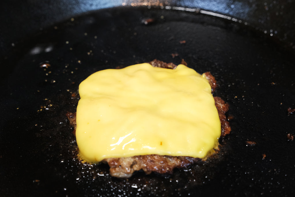 smashed burger with cheddar cheese