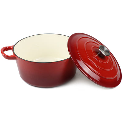 Crucible Cookware Enameled Cast Iron Bread Pan Dutch Oven with Lid and Loop Handles - Red – Oven Safe Form for Baking and Cooking, Artisan Bread Kit