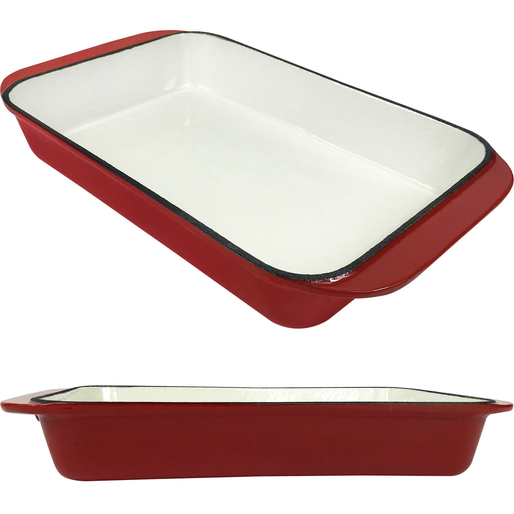 Enameled Cast Iron Rectangular Roaster Crucible Cookware