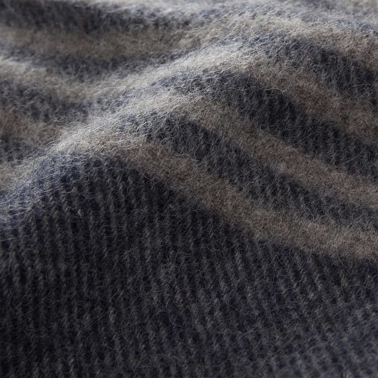 Visby Wool Blanket, dark blue & grey melange | URBANARA