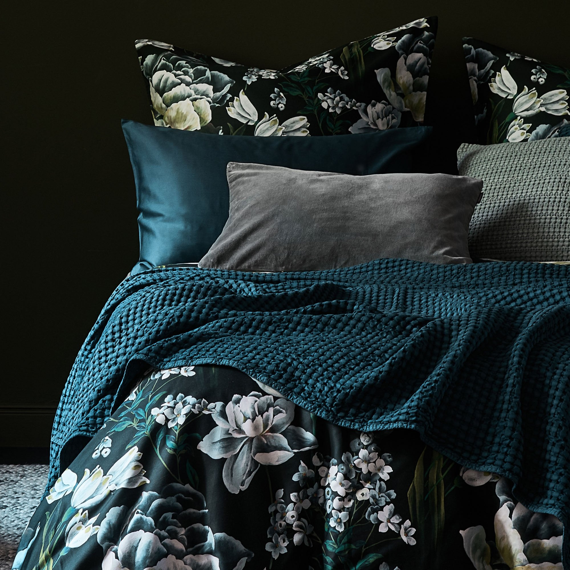 teal cotton quilt